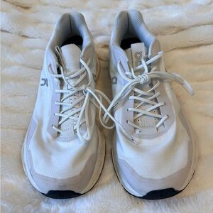 On Running Women’s White and Gray Cloud Nova Shoes